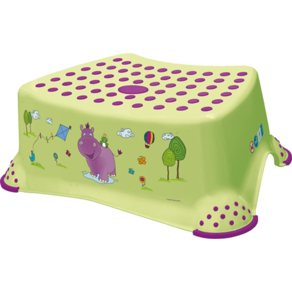 Rutschfester Kinderhocker von Keeper, 40,5 cm Nilpferd-Motiv