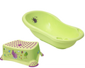 Baby-Set: Badewanne & Tritthocker - Hippo-Motiv
