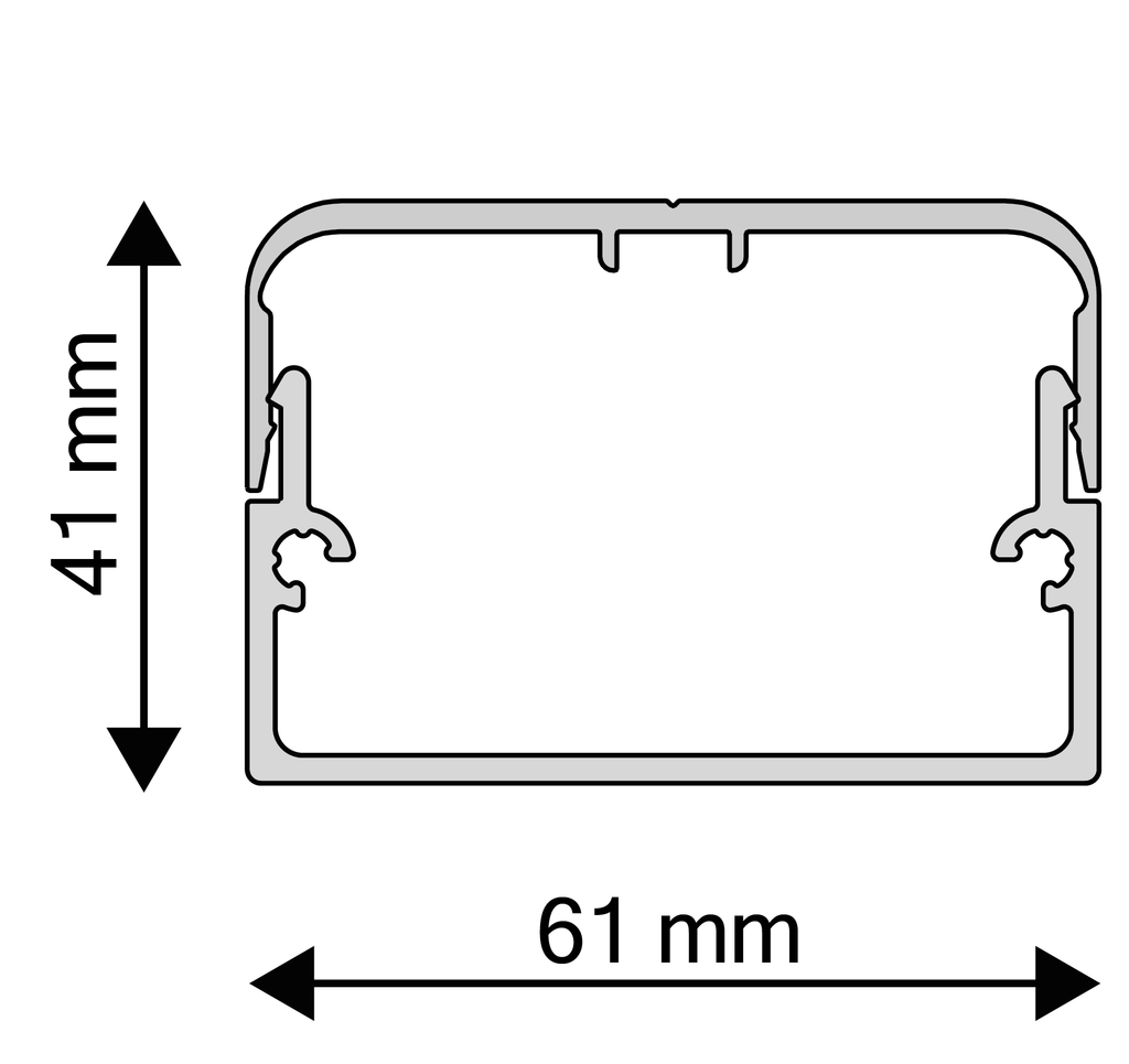 Universal Kabelkanal Aluminium Länge 1000 mm