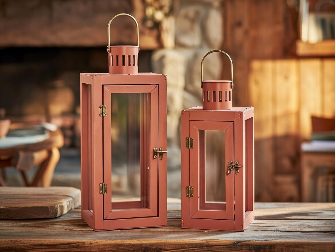 Laternen Set 2-teilig Terra 44 cm / 33 cm Frühlingsdeko Osterdeko Garten