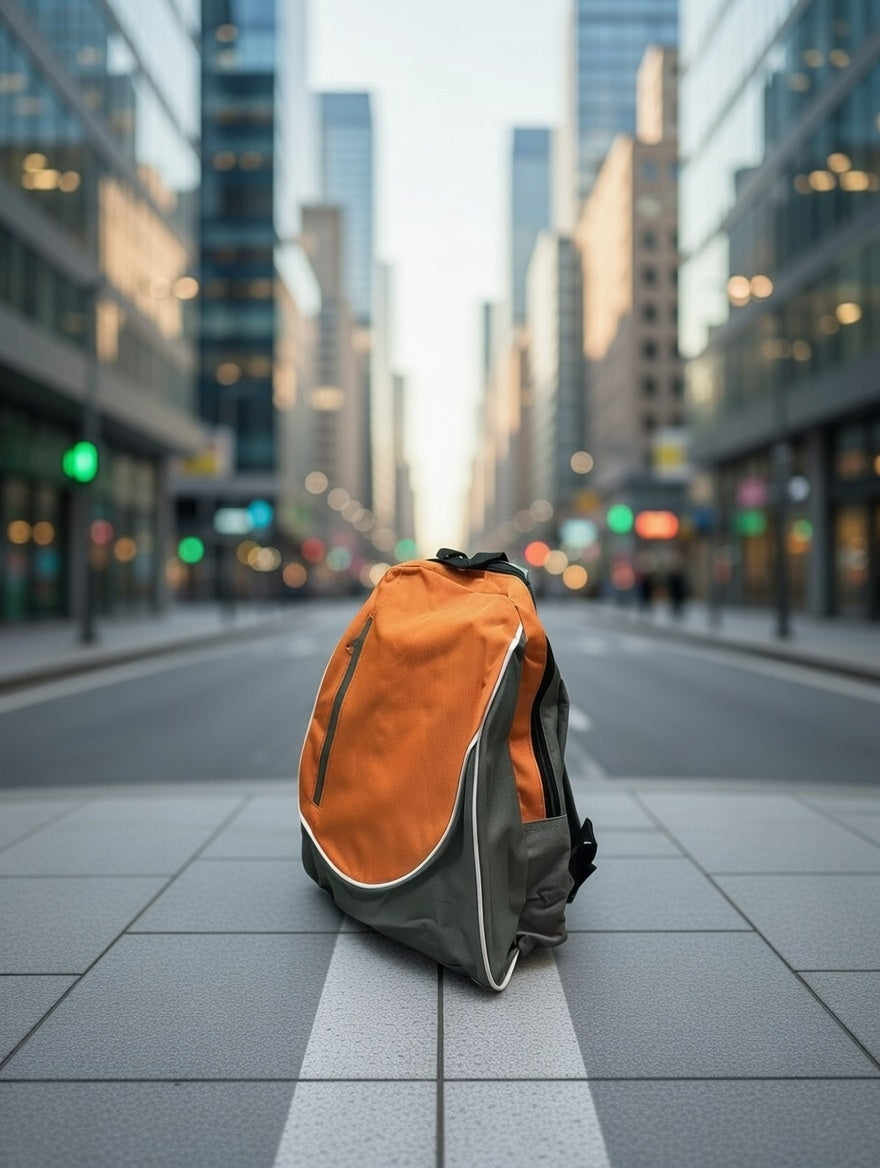Kinder Rucksack orange Schulrucksack leicht robust mit Reflektoren