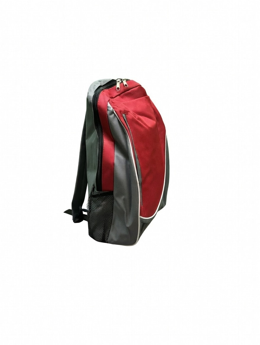 Kinder Rucksack rot grau Schulrucksack leicht robust mit Reflektoren