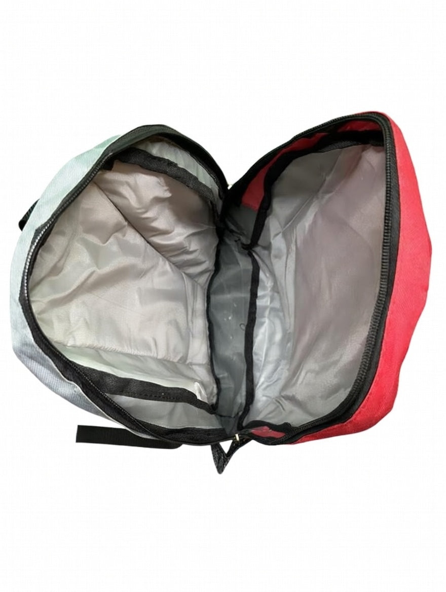 Kinder Rucksack rot grau Schulrucksack leicht robust mit Reflektoren