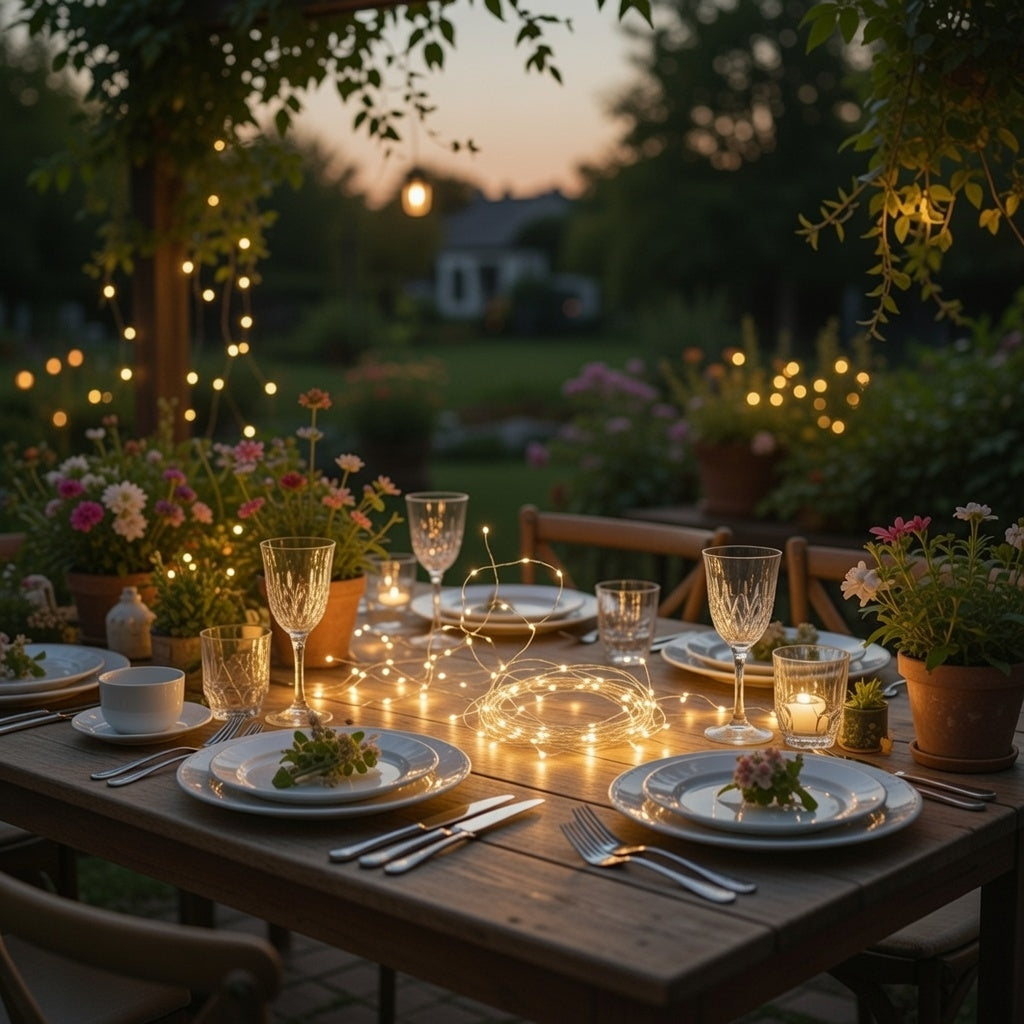 LED Lichterkette 120 warmweiß ca 12m Timer Innen Außen Balkon Terrasse