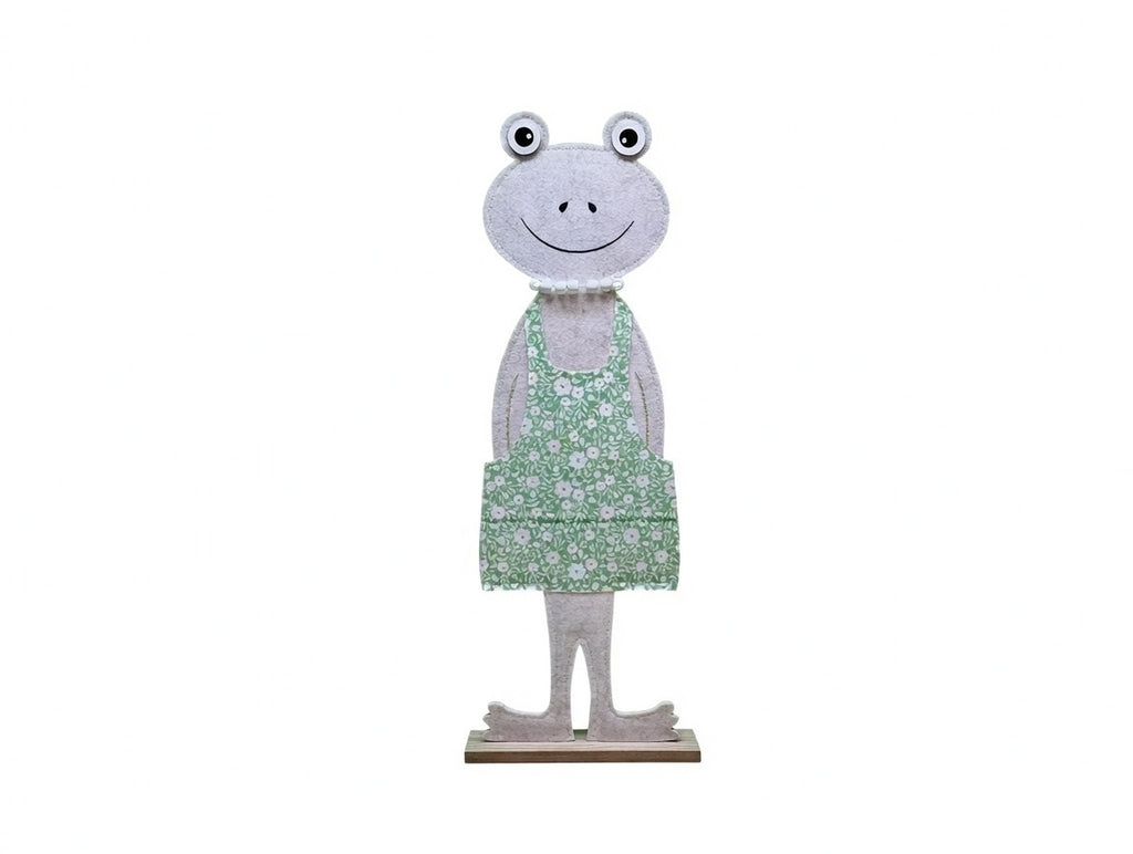 Dekofrosch Filz Figur 50 cm Pastell Kleid Frosch Dame Deko Kinderdeko
