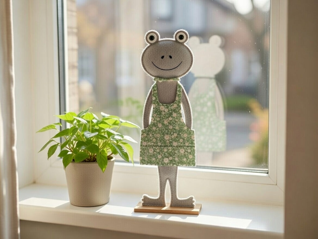 Dekofrosch Filz Figur 50 cm Pastell Kleid Frosch Dame Deko Kinderdeko