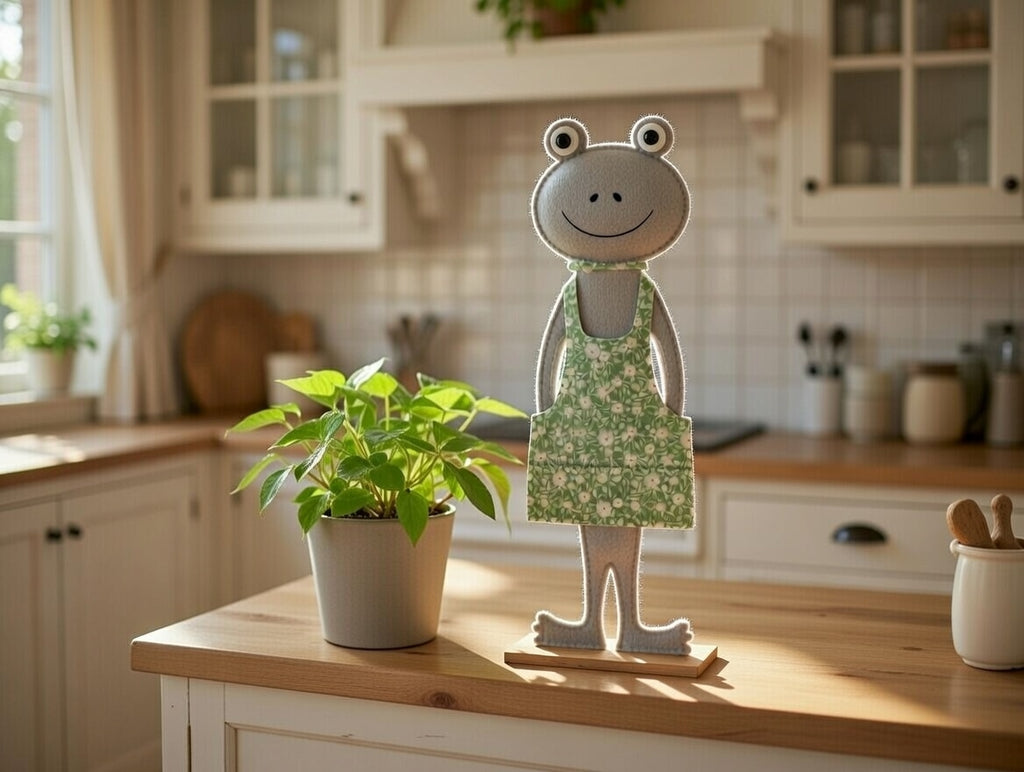 Dekofrosch Filz Figur 50 cm Pastell Kleid Frosch Dame Deko Kinderdeko
