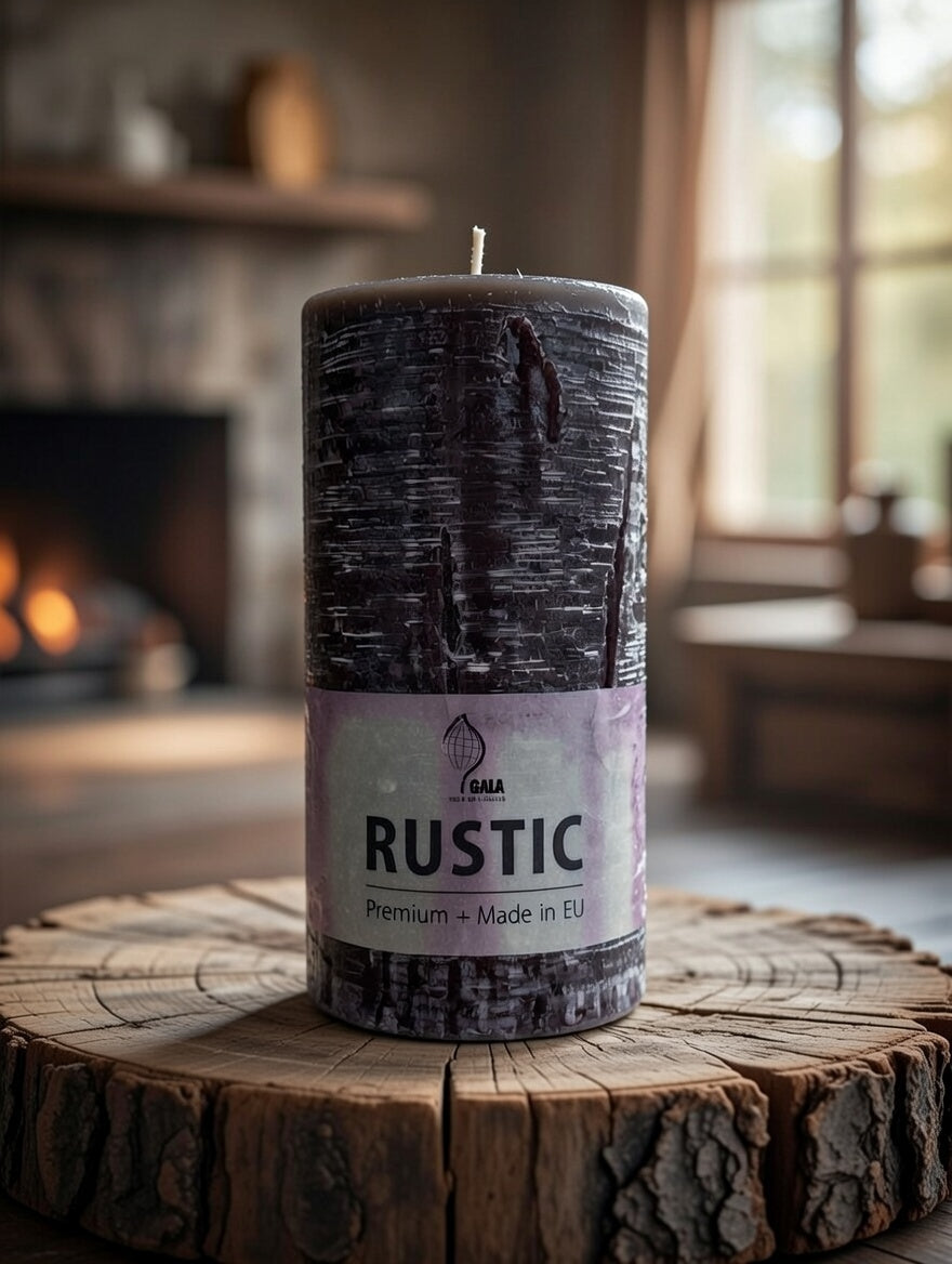 Stumpenkerze 6er Set Kerze nerzbraun 8 x 15 cm