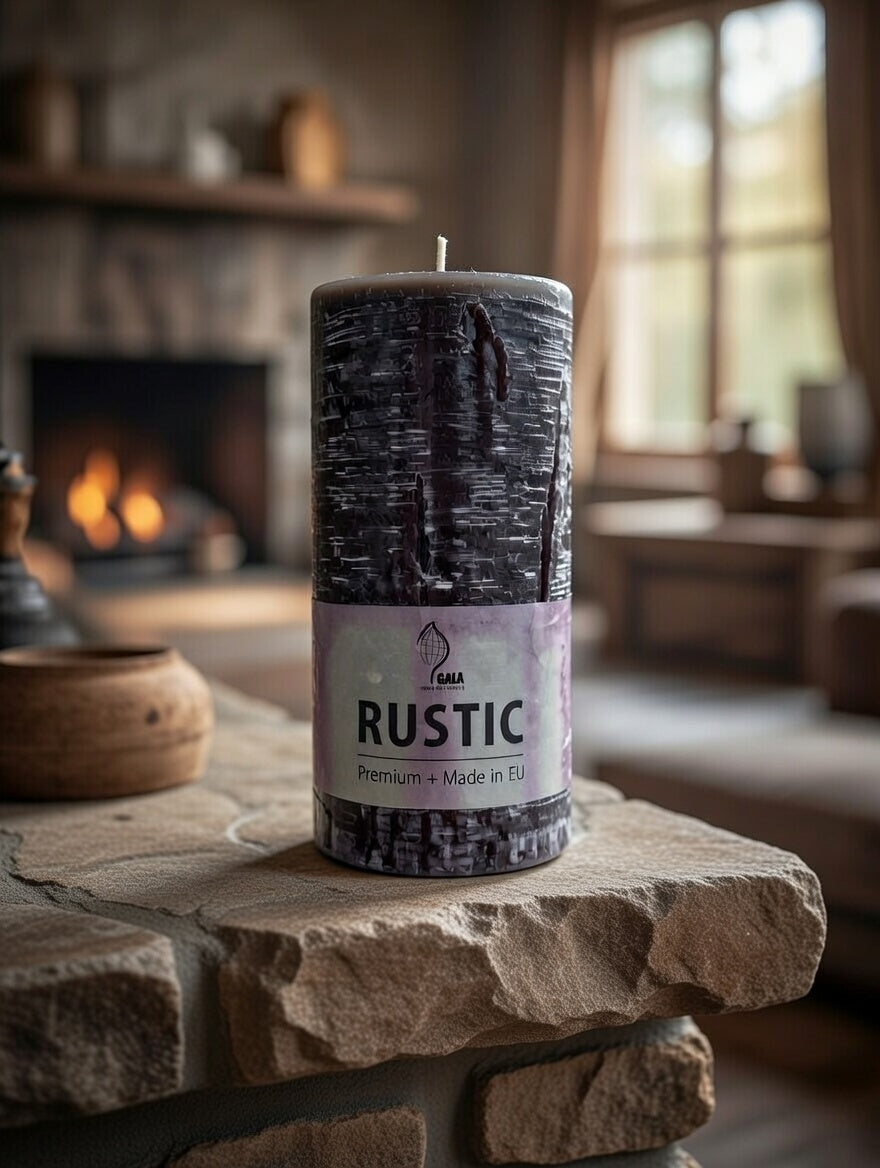 Stumpenkerze 6er Set Kerze nerzbraun 8 x 15 cm