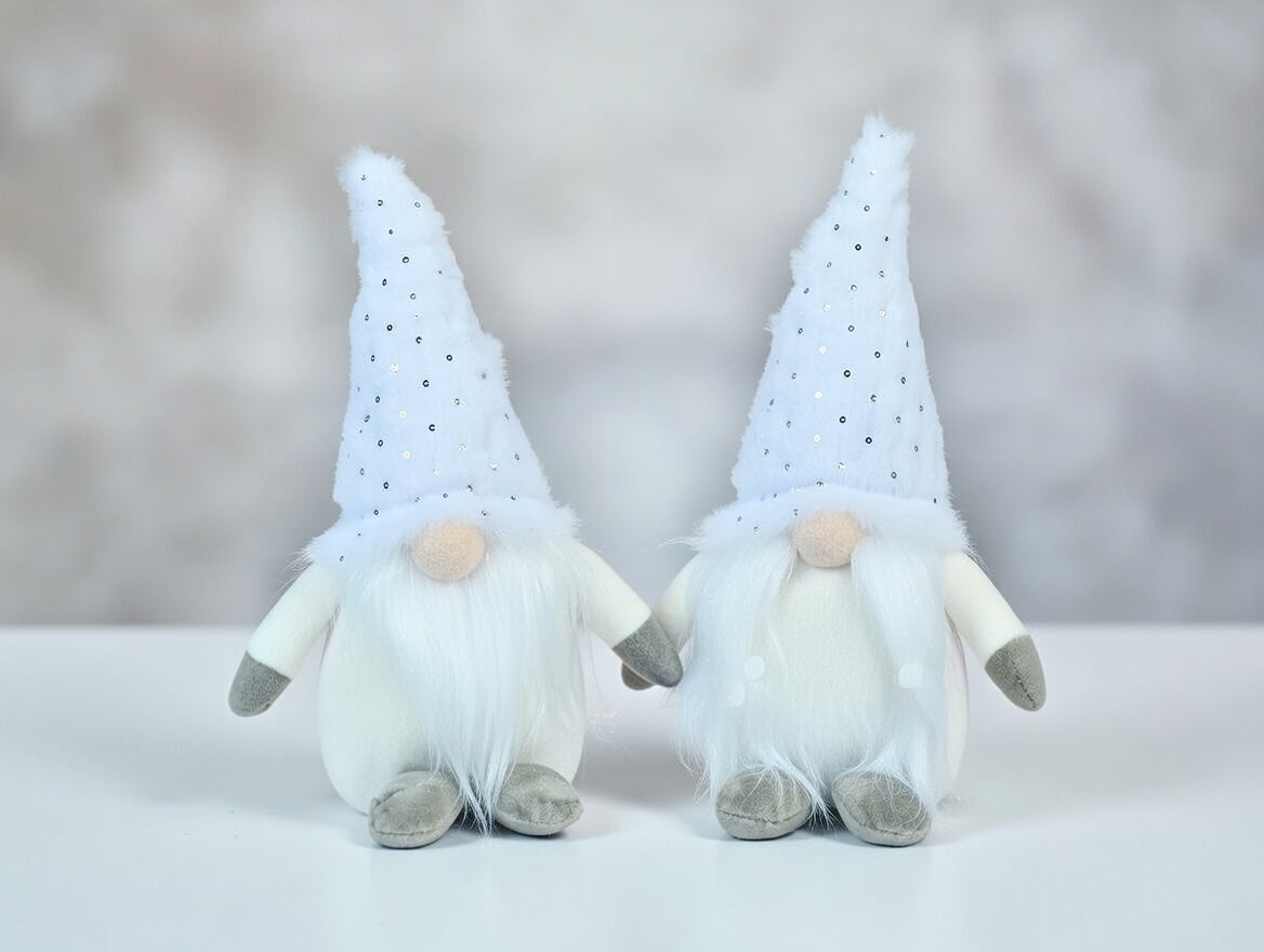 Dekowichtel Antje und Jan weiß 2er Set Ganzjahres Deko für Frühling Ostern Sommer Herbst Winter