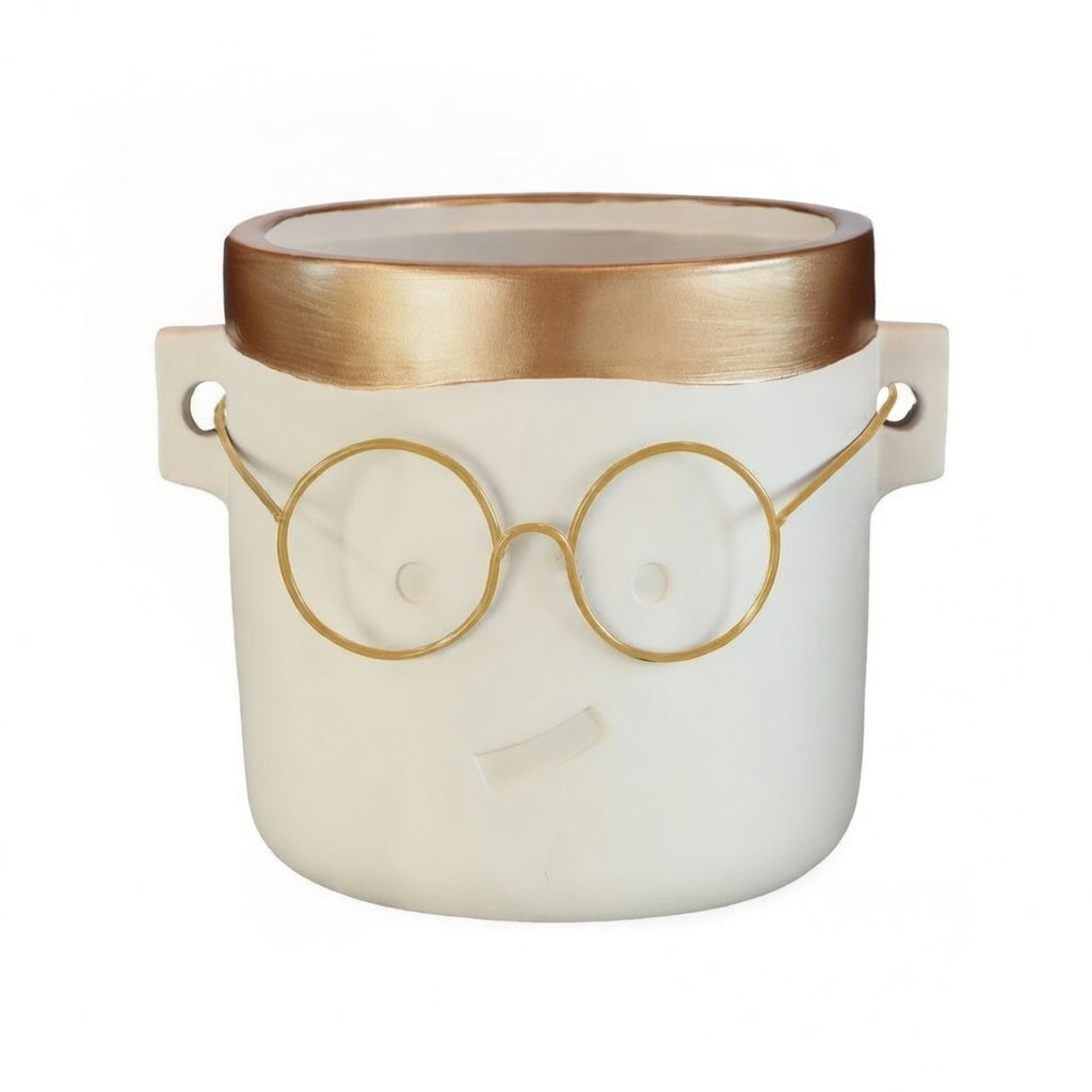 Blumentopf Harry Zement mit Brille verspielt modern 1 von 2 Ausführungen