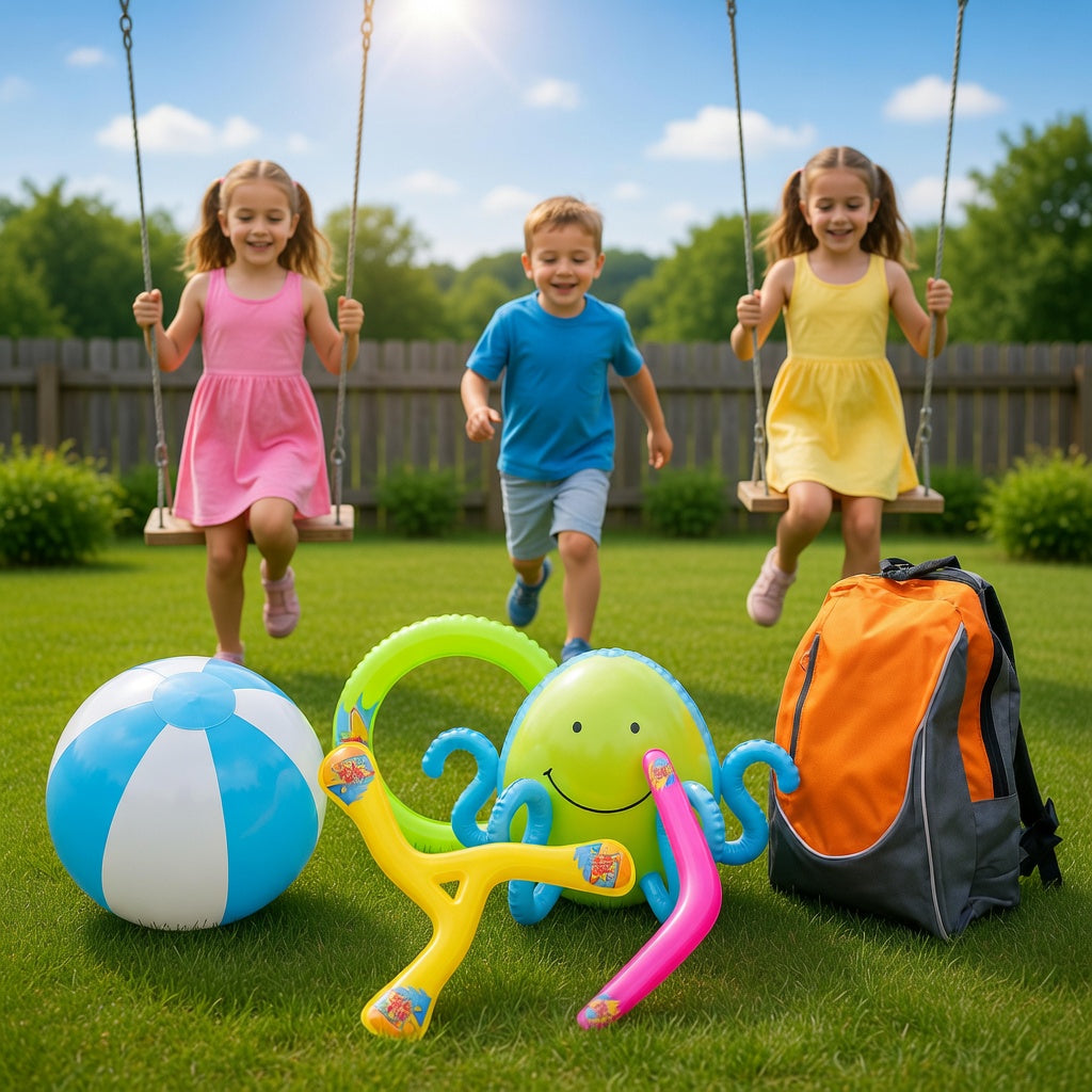 Outdoor Spielset Kinder mit Rucksack Frisbee Wasserball Sprayer
