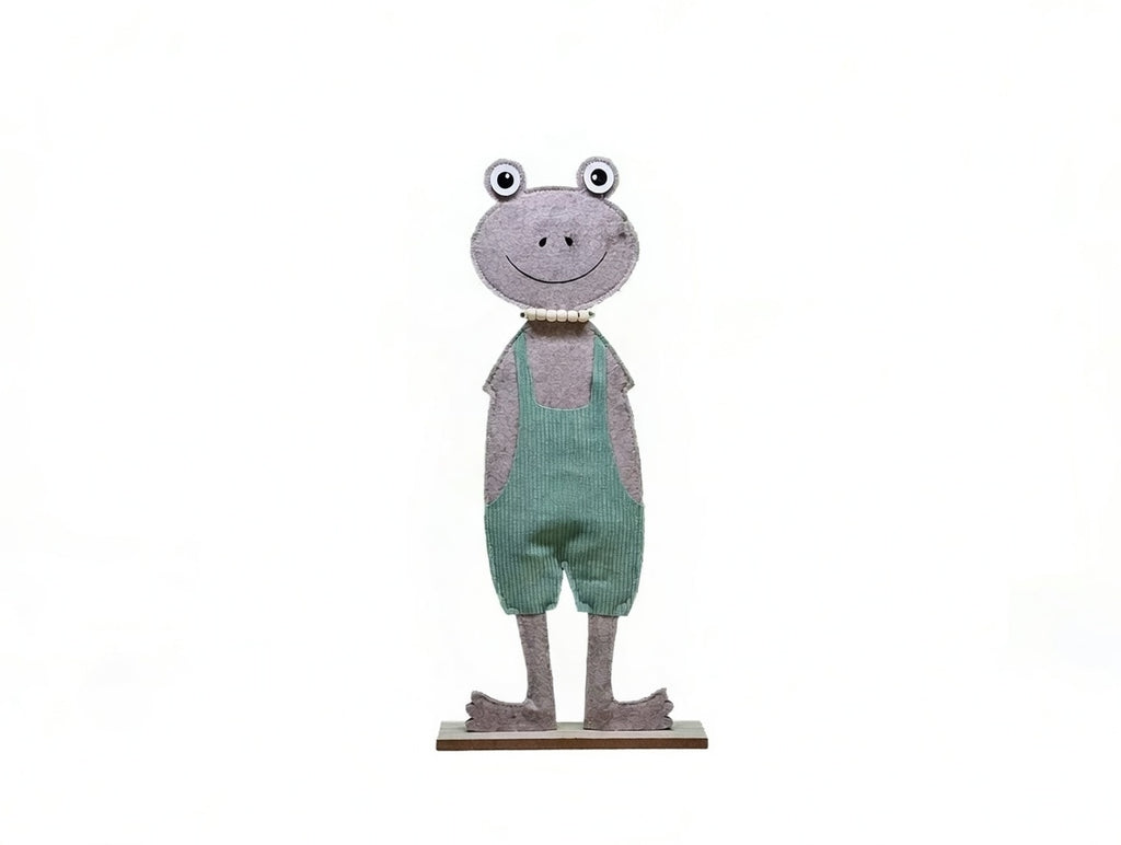 Dekofrosch Filz Figur 50 cm Pastell Latzhose Frosch Junge Deko Kinderdeko