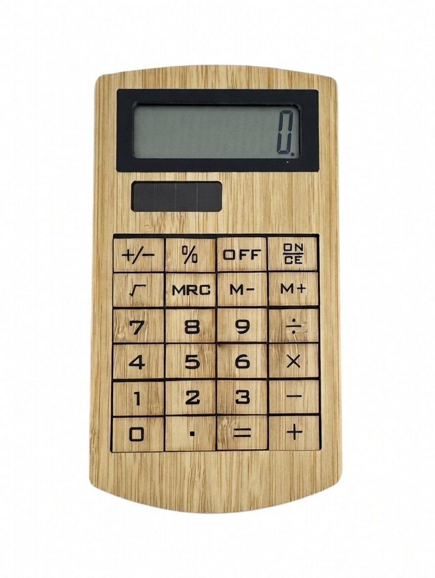 Bambus Taschenrechner Holz Design Solar Büro Schule Tischrechner