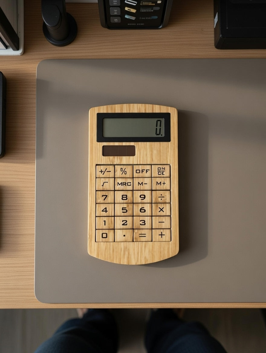 Bambus Taschenrechner Holz Design Solar Büro Schule Tischrechner