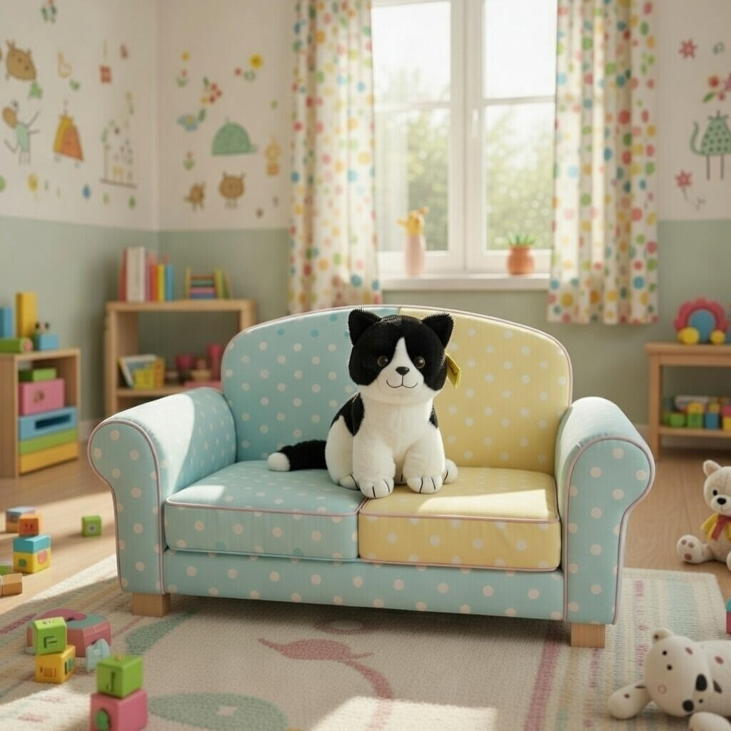 Sunkid Katze schwarz/weiß 40 cm Plüschtier Kuscheltier Spielzeug