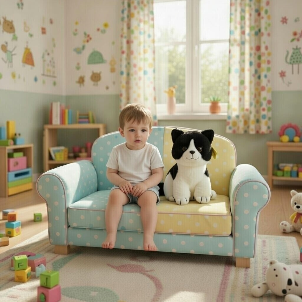 Sunkid Katze schwarz/weiß 40 cm Plüschtier Kuscheltier Spielzeug