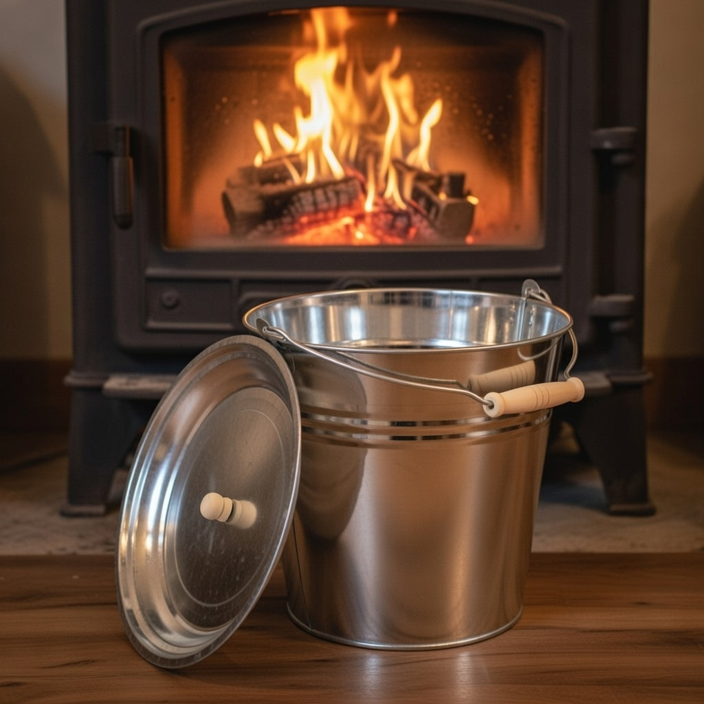 Ascheeimer - Metallkübel für Grill und Kamin 12 Liter