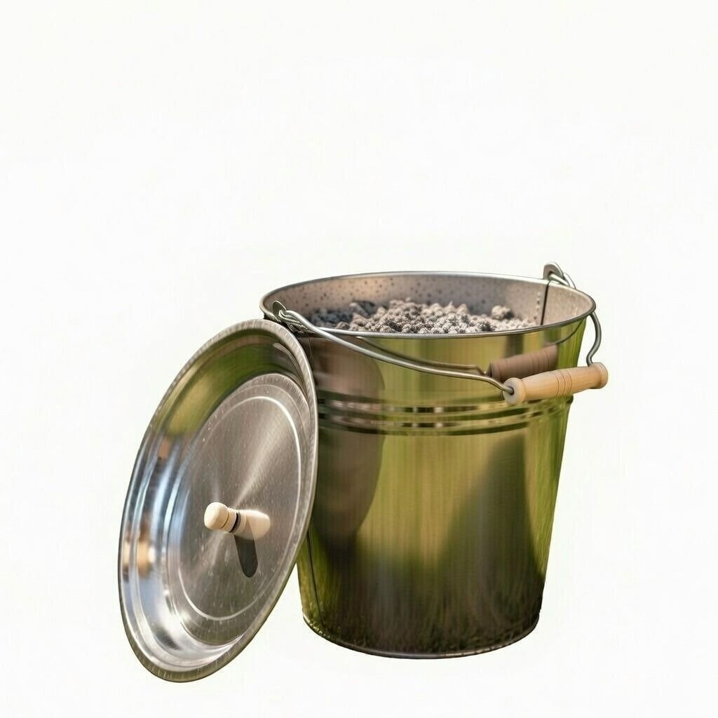 Ascheeimer - Metallkübel für Grill und Kamin 12 Liter