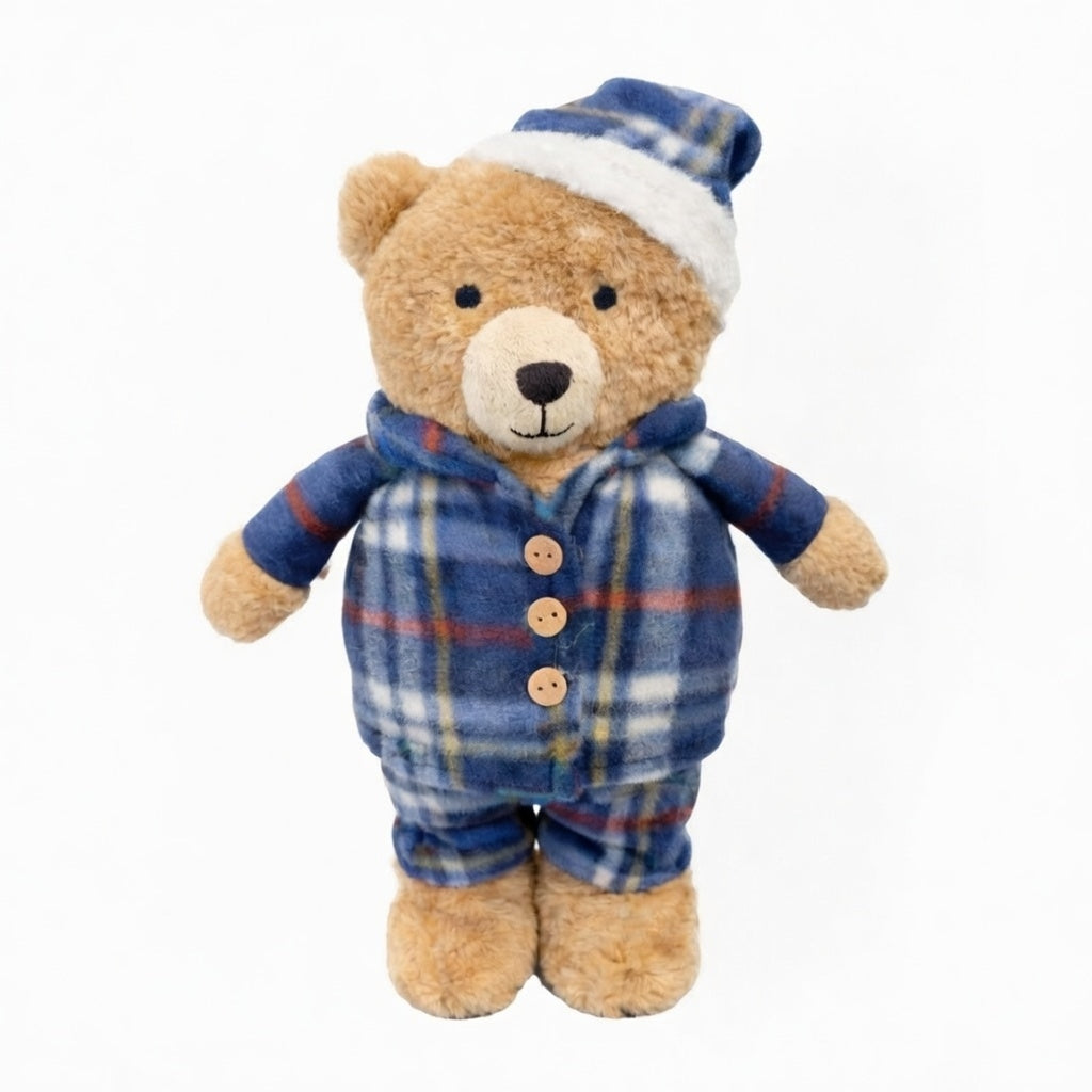 Kinder Teddybär 2er Set Schlafanzug rot 30 cm Pyjama Winter