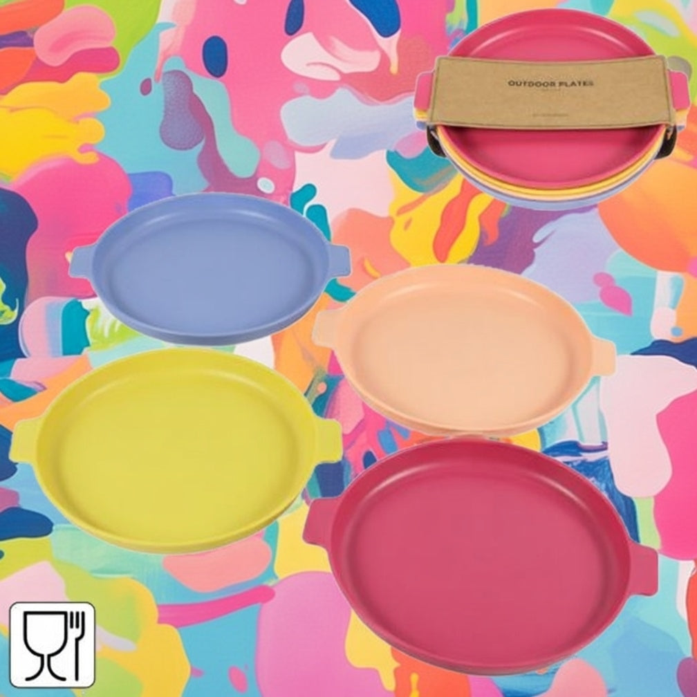 Nordlander Kinder Teller 4er Set 23,5 cm- Bunte Outdoor-Teller in 4 Farben