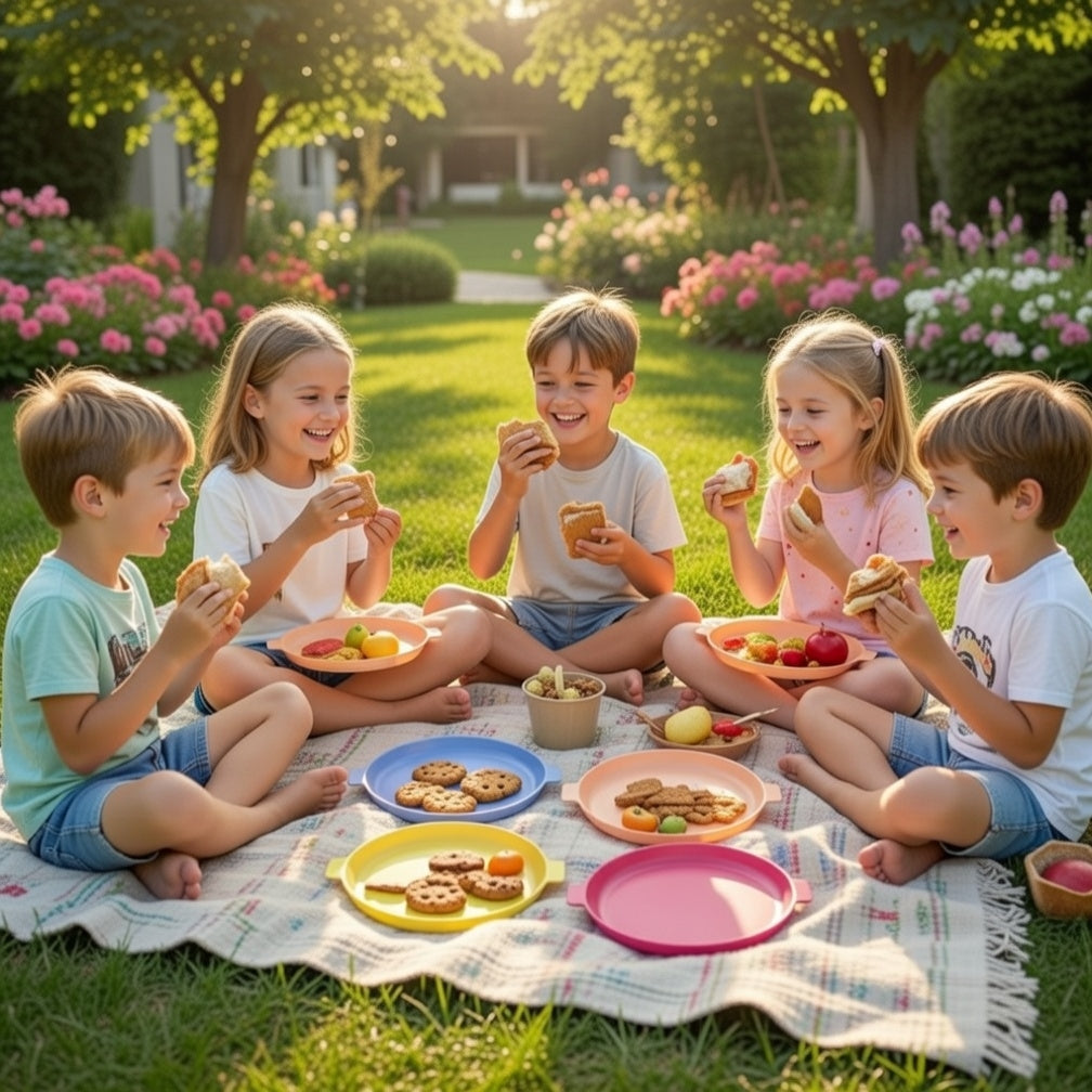 Nordlander Kinder Teller 4er Set 23,5 cm- Bunte Outdoor-Teller in 4 Farben