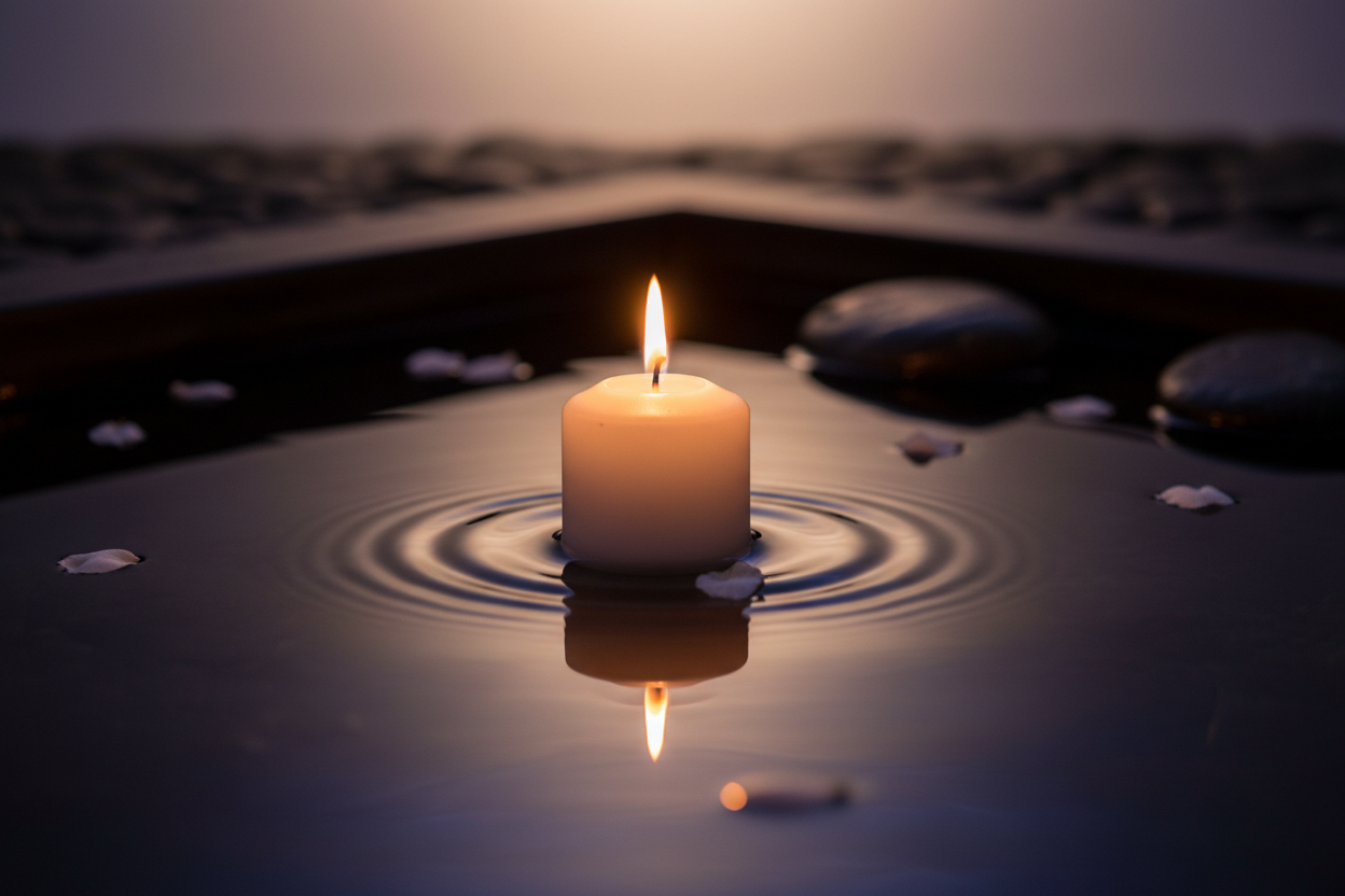 kerze im wasser