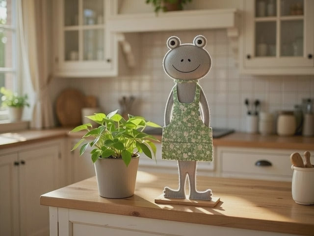 Dekofrosch Filz Figur 50 cm Pastell Kleid Frosch Dame Deko Kinderdeko