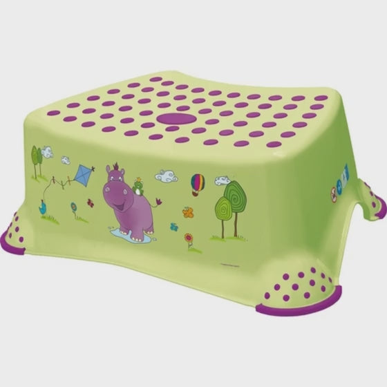 Rutschfester Kinderhocker von Keeper, 40,5 cm Nilpferd-Motiv