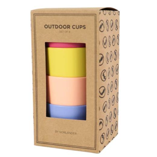 Norlander Kinder Becher 300 ml - Buntes 4er Set Outdoor Becher bruchsicher