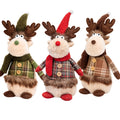 3er Set Wichtel rot grün braun Weihnachts-Elch 40 cm Figur Deko Stoff Dekofigur