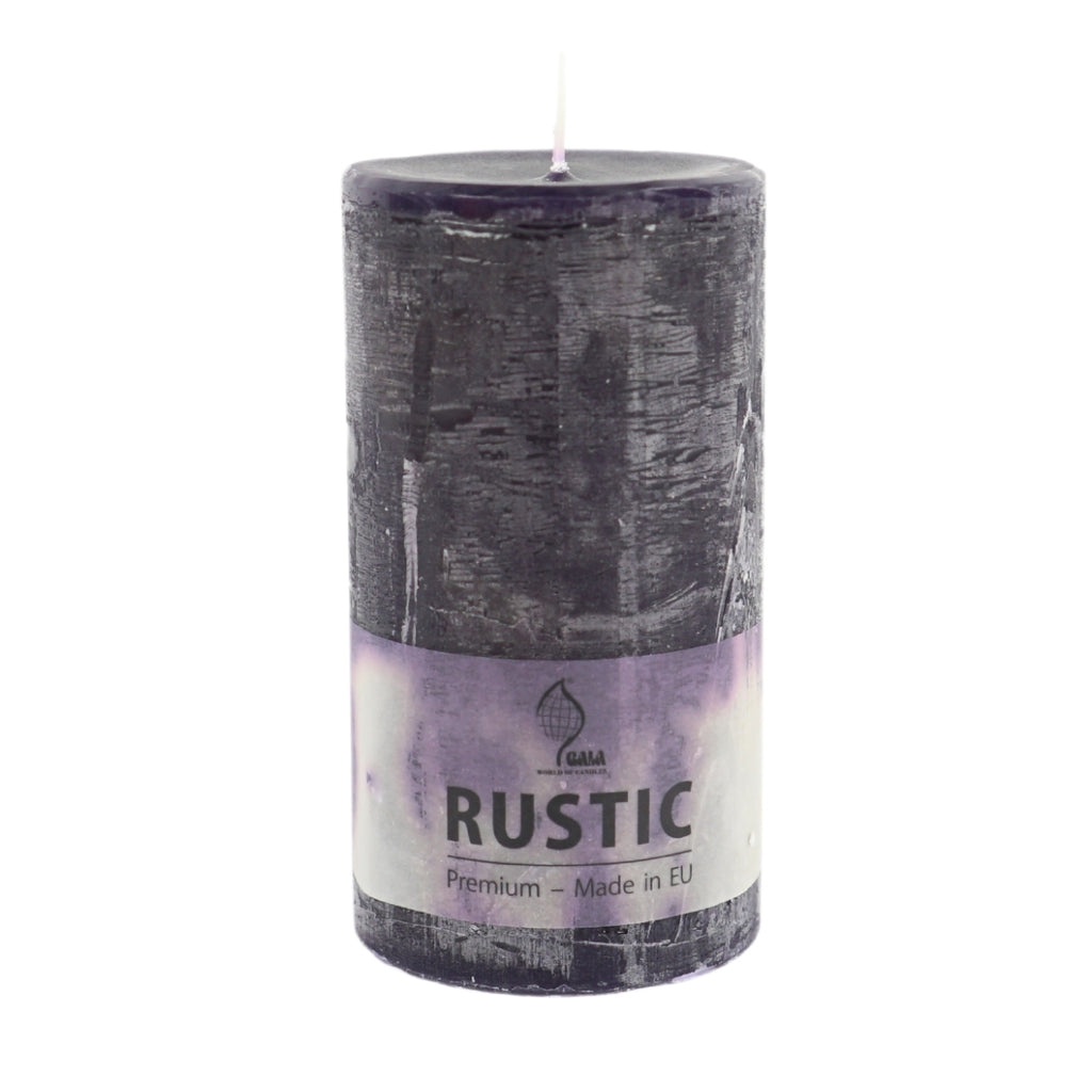 Stumpenkerze Kerze tieflila 8 x 15 cm