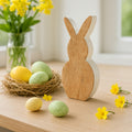 Deko Hase holz-weiß 23 cm natürlicher Holzhase Osterdeko