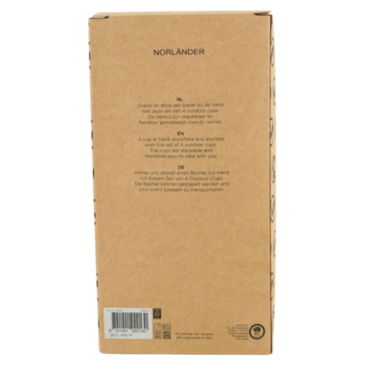 Norlander Kinder Becher 300 ml - Buntes 4er Set Outdoor Becher bruchsicher